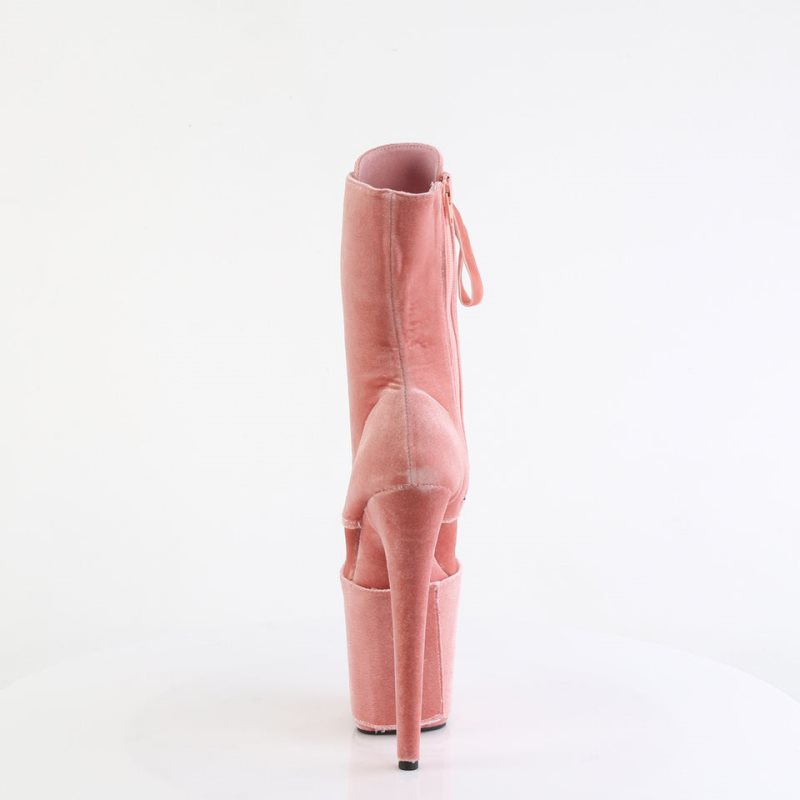Pleaser Flamingo-1045VEL Women's Heels Boots Pink | NZ RDVOKW