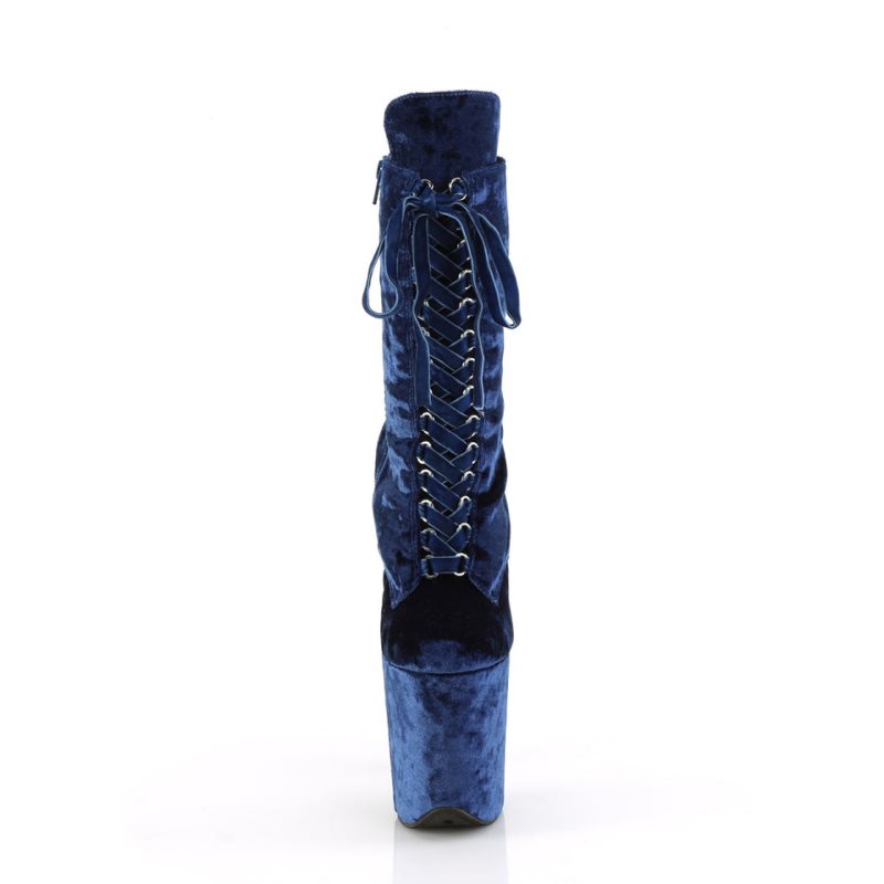 Pleaser Flamingo-1045VEL Women's Heels Boots Navy | NZ GCKFMJ