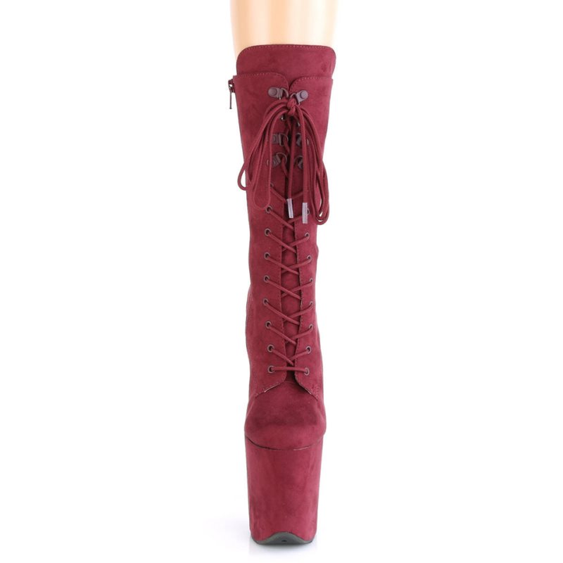 Pleaser Flamingo-1050FS Women's Heels Boots Burgundy | NZ YERNDI