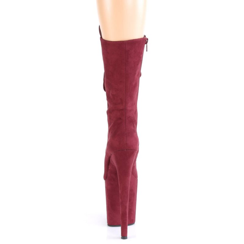Pleaser Flamingo-1050FS Women's Heels Boots Burgundy | NZ YERNDI