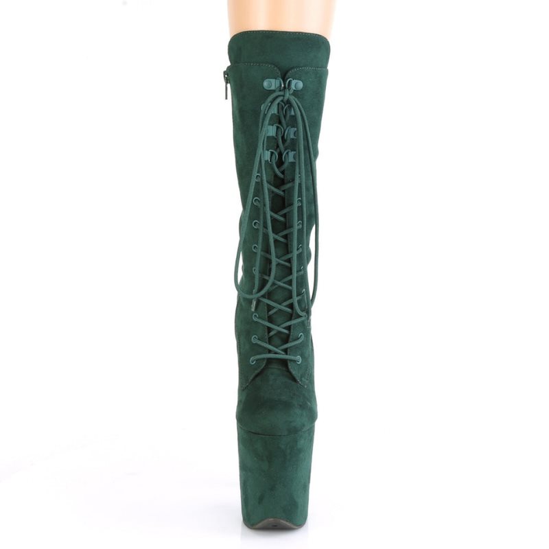 Pleaser Flamingo-1050FS Women's Heels Boots Green | NZ XCDYQO