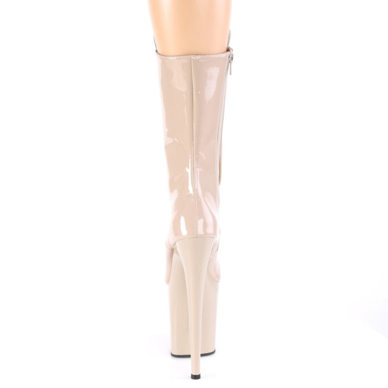 Pleaser Flamingo-1050 Women's Heels Boots Beige | NZ JMCVPK