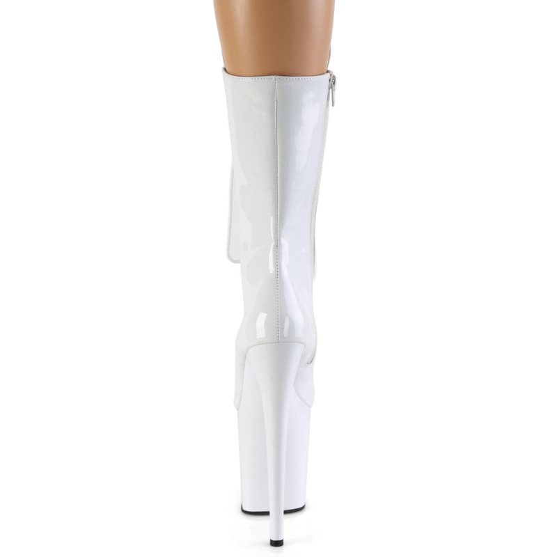 Pleaser Flamingo-1050 Women's Heels Boots White | NZ QUBYGW