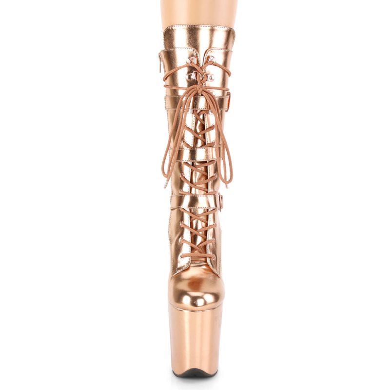 Pleaser Flamingo-1053 Women's Heels Boots Rose Gold | NZ ENDXOW