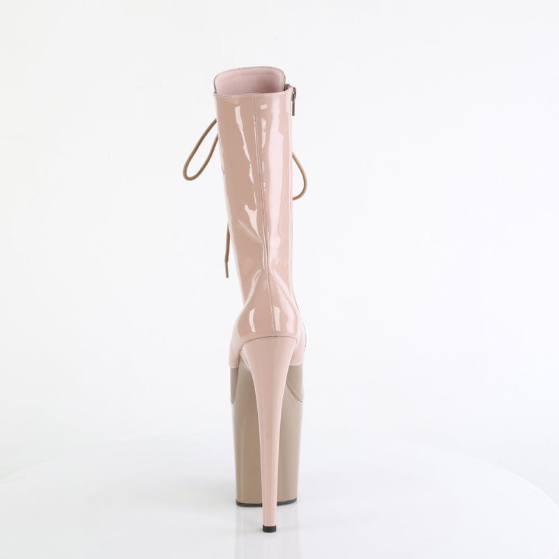 Pleaser Flamingo-1054DC Women's Heels Boots Pink / Brown | NZ TCNWHZ
