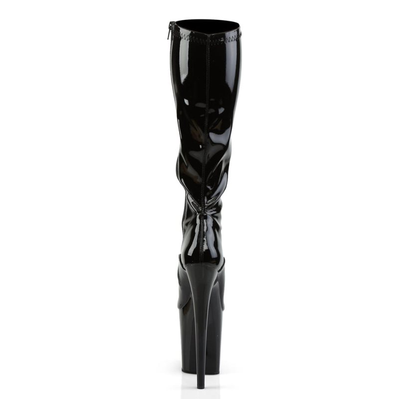 Pleaser Flamingo-2000 Women's Knee-high Boots Black | NZ ZQMIXY