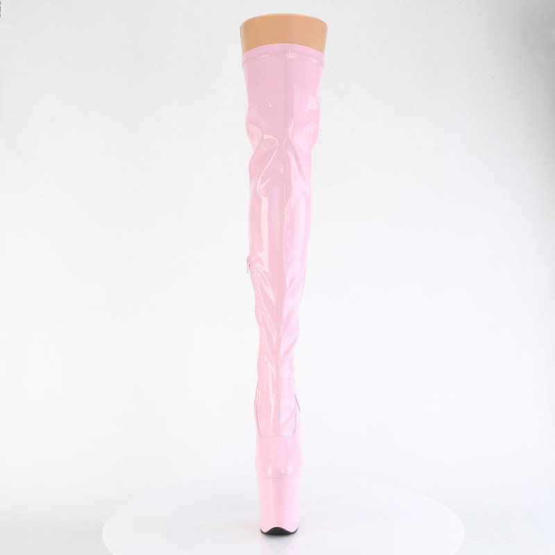 Pleaser Flamingo-3000HWR Women's Thigh High Boots Pink | NZ YQATBO