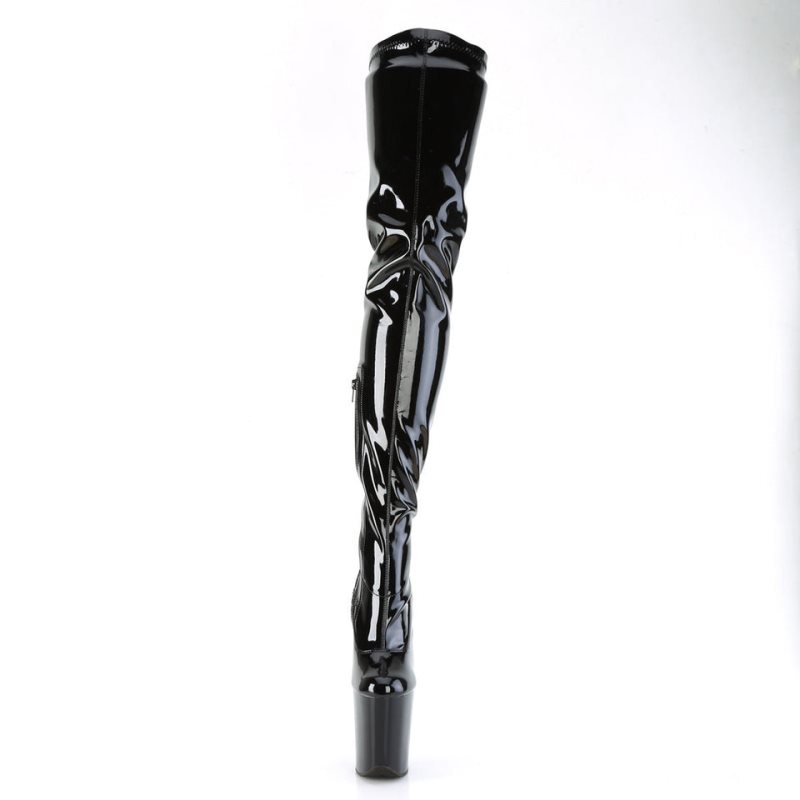 Pleaser Flamingo-4000 Women's Thigh High Boots Black | NZ MRNISU