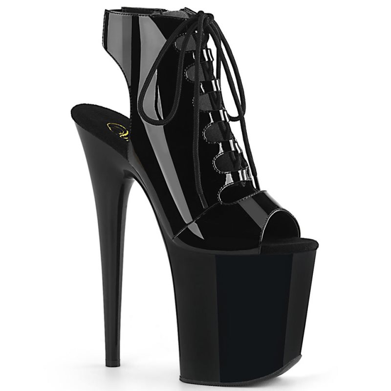 Pleaser Flamingo-800-20 Women\'s Platform Heels Sandals Black | NZ AGKZVT
