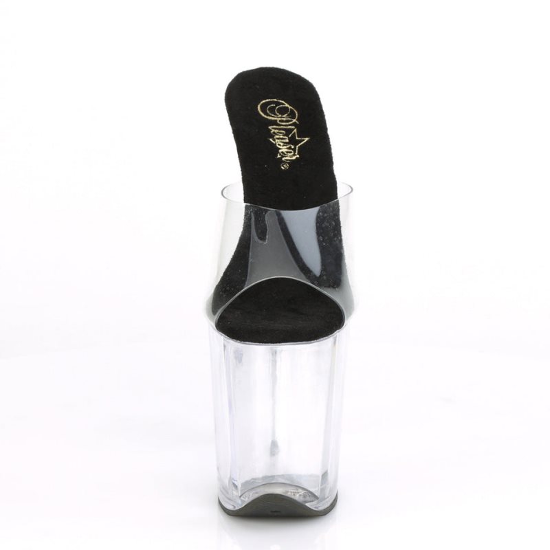 Pleaser Flamingo-801 Women's Platform Slides Black / Clear | NZ FNBGMI