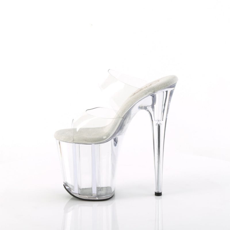 Pleaser Flamingo-802 Women's Platform Slides Clear | NZ EPYNQH