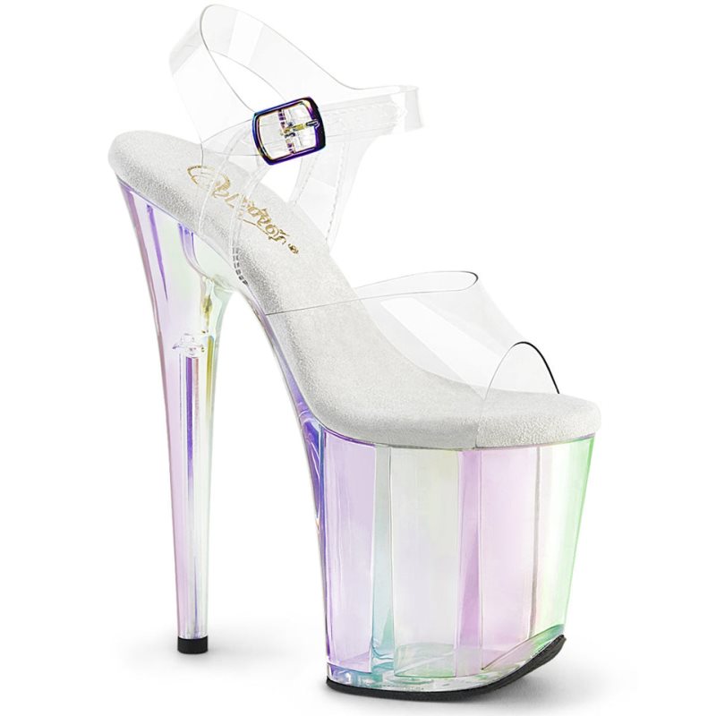 Pleaser Flamingo-808HT Women\'s Platform Heels Sandals Clear | NZ BGNZHI