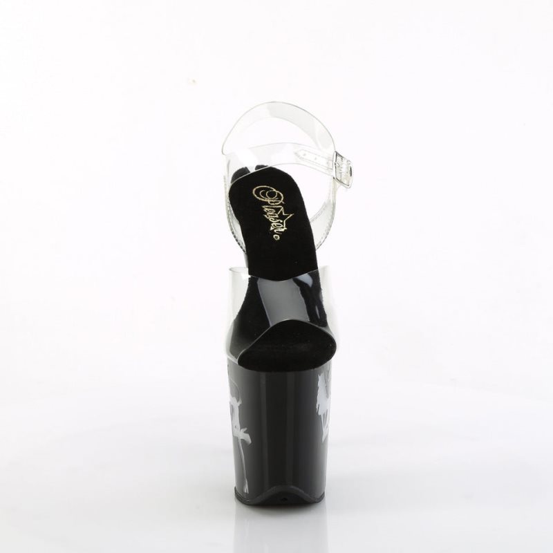 Pleaser Flamingo-808NLDG Women's Platform Heels Sandals Multicolor / Clear | NZ FQRSPJ