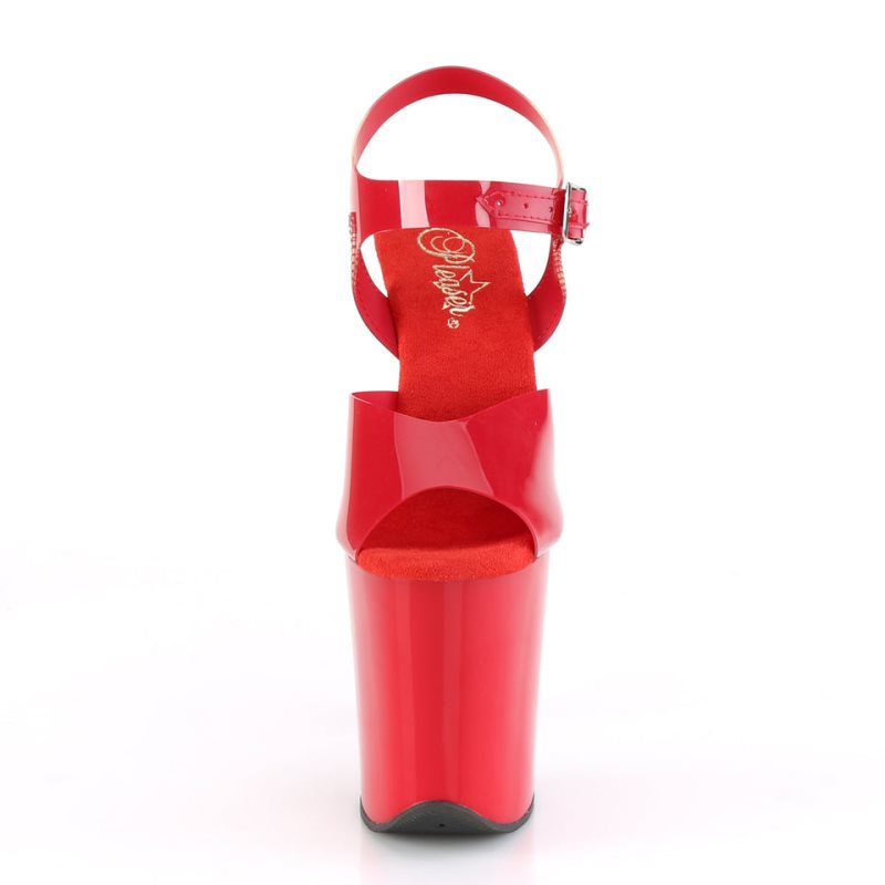 Pleaser Flamingo-808N Women's Platform Heels Sandals Red | NZ ACQTGP