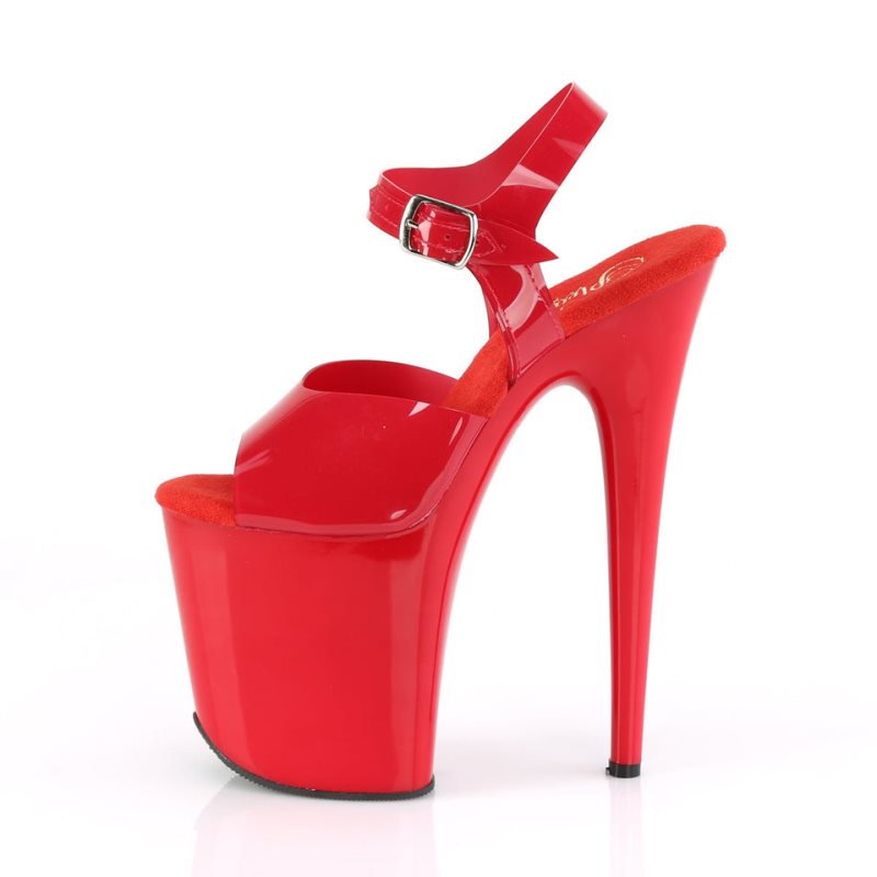 Pleaser Flamingo-808N Women's Platform Heels Sandals Red | NZ ACQTGP