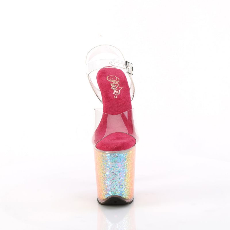 Pleaser Flamingo-808RG-02 Women's Platform Heels Sandals Multicolor / Clear | NZ XFBYAE