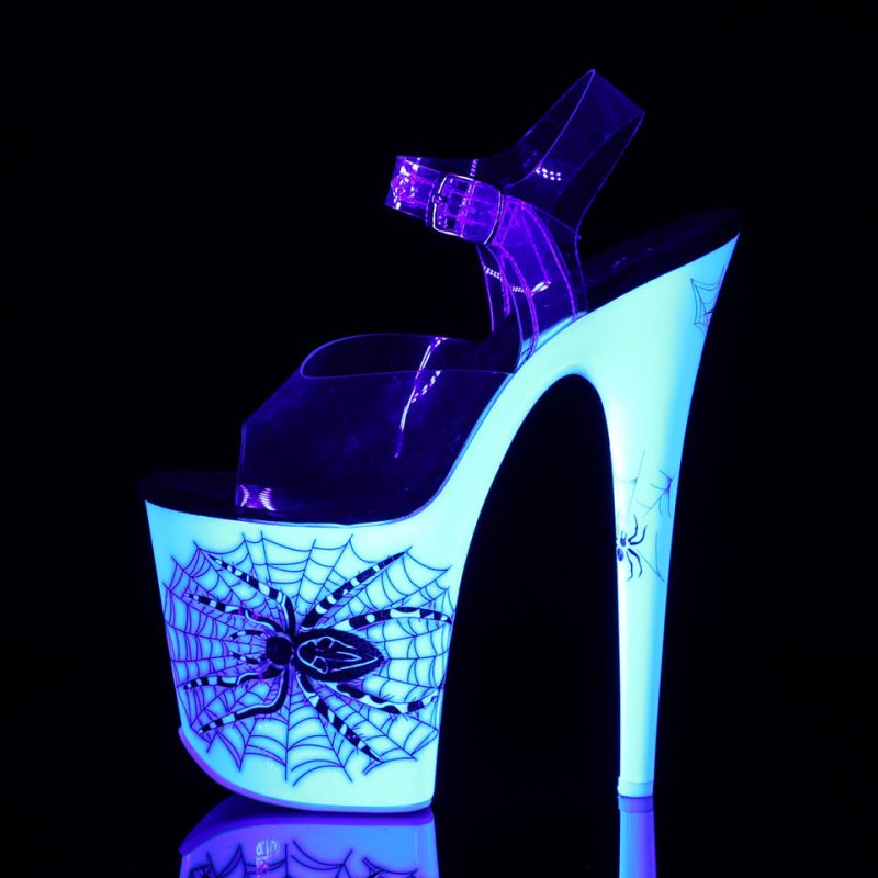 Pleaser Flamingo-808SW Women's Platform Heels Sandals White / Clear | NZ FPMNZY