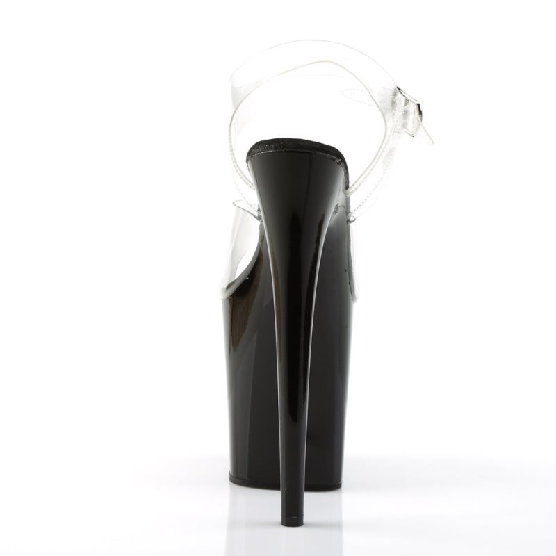 Pleaser Flamingo-808 Women's Platform Heels Sandals Black / Clear | NZ APFNEK