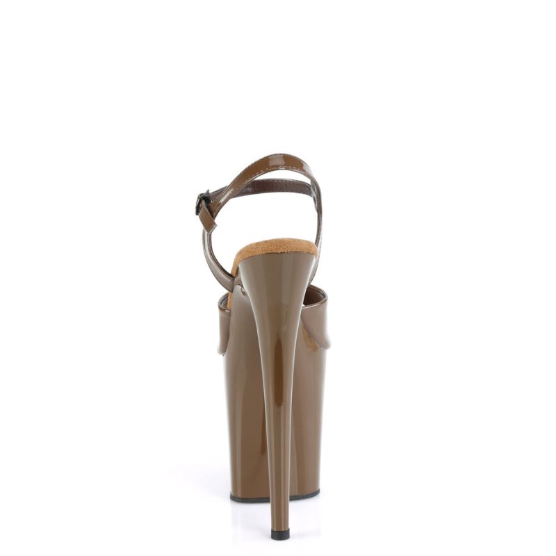 Pleaser Flamingo-809 Women's Platform Heels Sandals Brown | NZ YZEBUG
