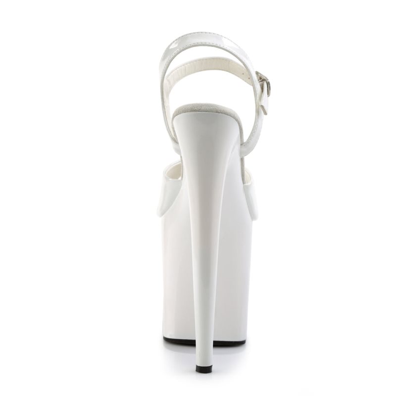 Pleaser Flamingo-809 Women's Platform Heels Sandals White | NZ HKAEFS