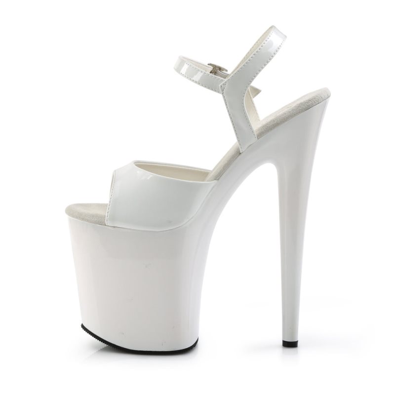 Pleaser Flamingo-809 Women's Platform Heels Sandals White | NZ HKAEFS