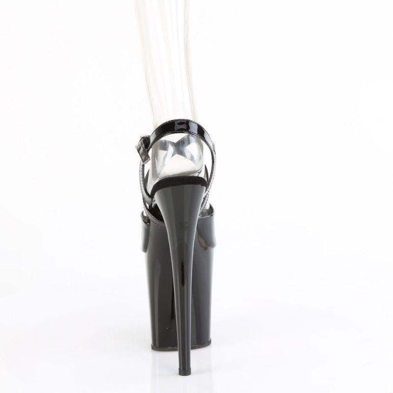 Pleaser Flamingo-824 Women's Platform Heels Sandals Black | NZ VQBFJT