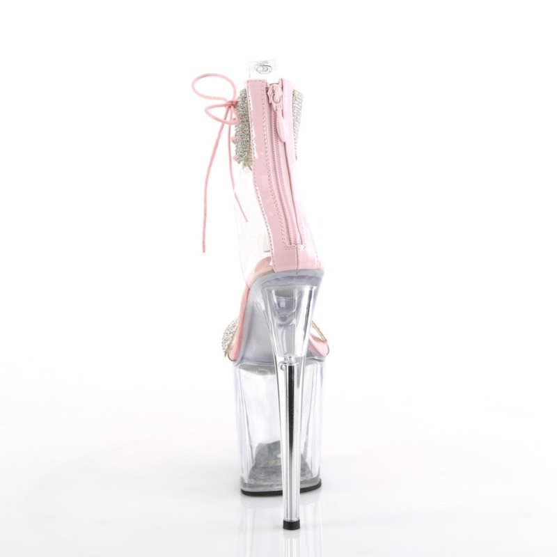 Pleaser Flamingo-827RS Women's Platform Heels Sandals Pink / Clear | NZ JGFYND