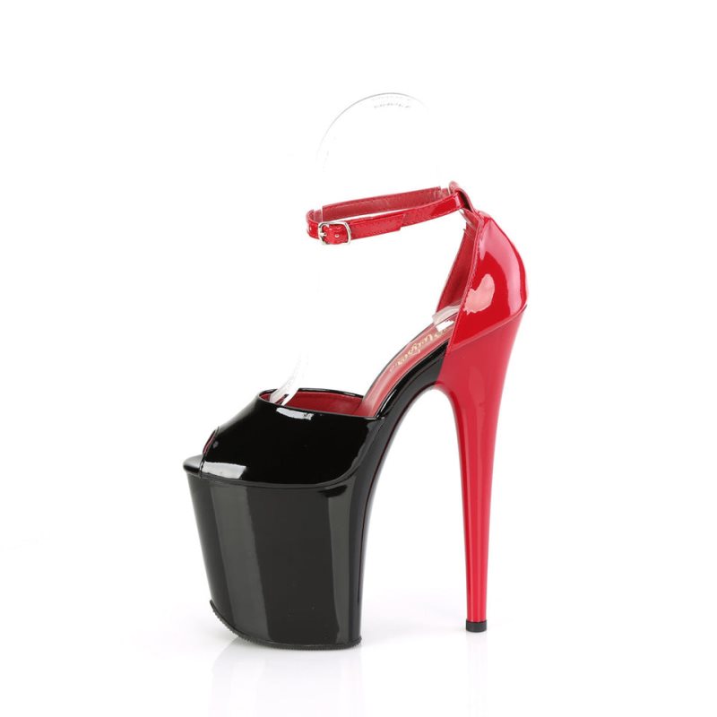 Pleaser Flamingo-868 Women's Platform Heels Sandals Black / Red | NZ OWLIYN