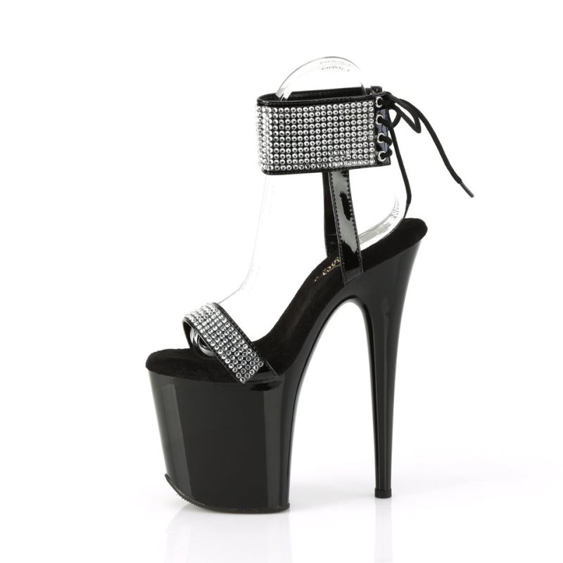Pleaser Flamingo-870 Women's Platform Heels Sandals Black | NZ LDZMQX
