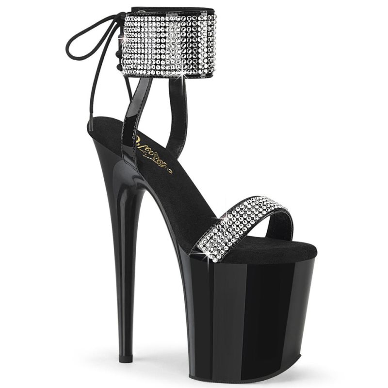 Pleaser Flamingo-870 Women\'s Platform Heels Sandals Black | NZ LDZMQX