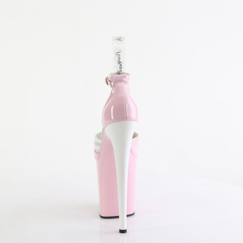Pleaser Flamingo-884 Women's Platform Heels Sandals Pink / White | NZ HQCPGW