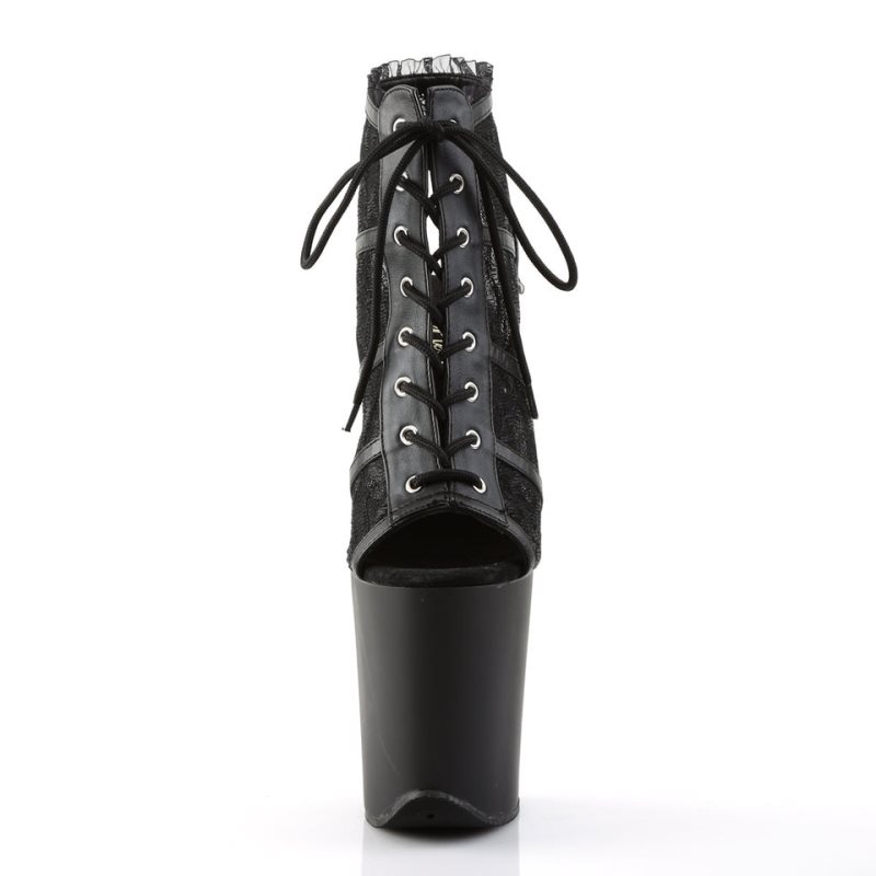 Pleaser Flamingo-896LC Women's Heels Boots Black | NZ TOQMAZ