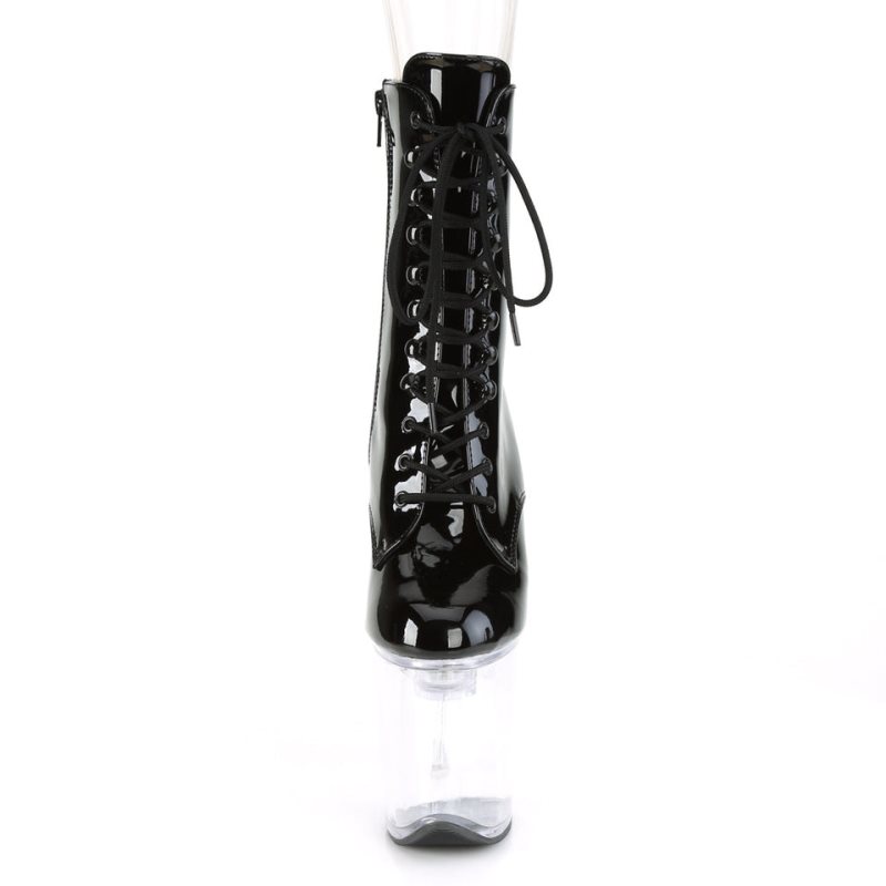 Pleaser Flashdance-1020-8 Women's Heels Boots Black / Clear | NZ IRYQTN