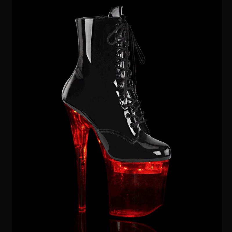 Pleaser Flashdance-1020-8 Women\'s Heels Boots Black / Clear | NZ IRYQTN