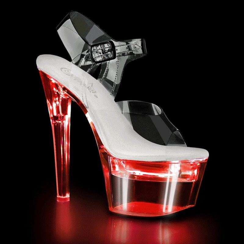 Pleaser Flashdance-708 Women\'s Platform Heels Sandals Clear | NZ LTSAGB