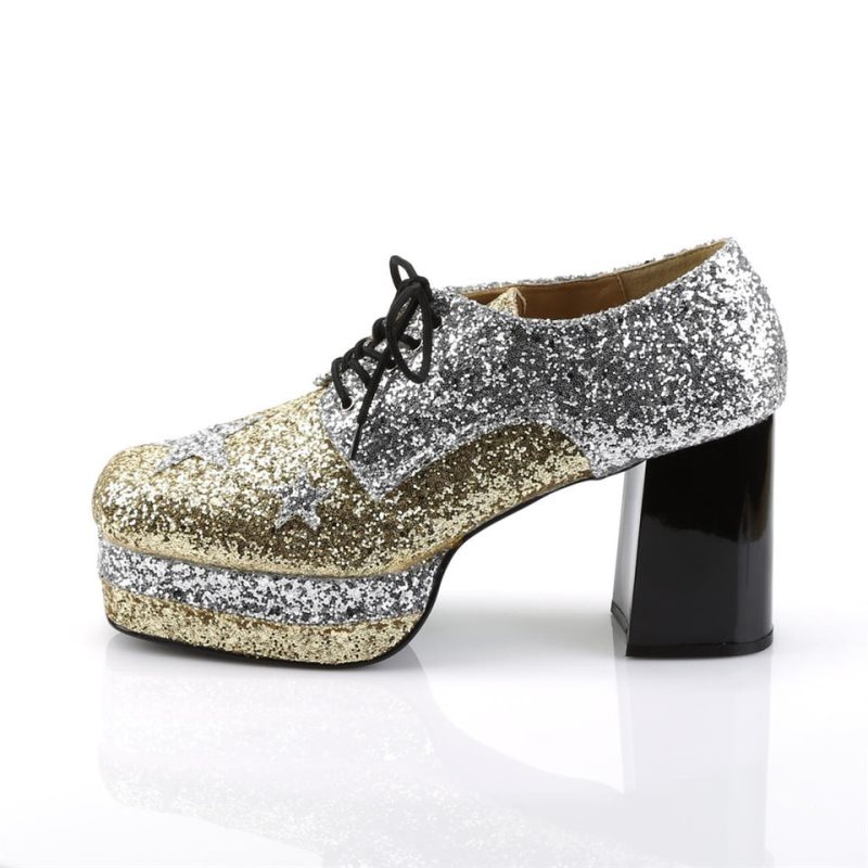 Pleaser Glamrock-02 Women's Ankle Boots Silver | NZ NAPFMV