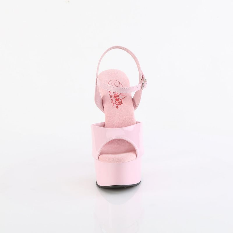 Pleaser Gleam-609 Women's Platform Heels Sandals Pink | NZ VBQMEF