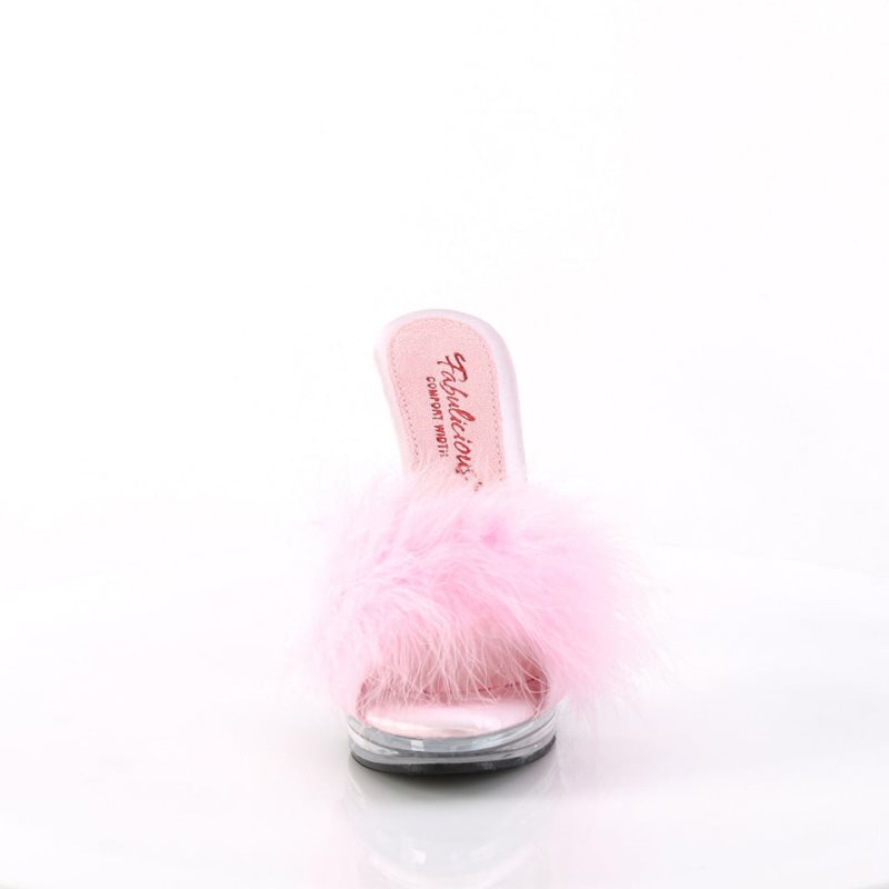 Pleaser Glory-501F-8 Women's Slides Pink / Clear | NZ ULWIKE