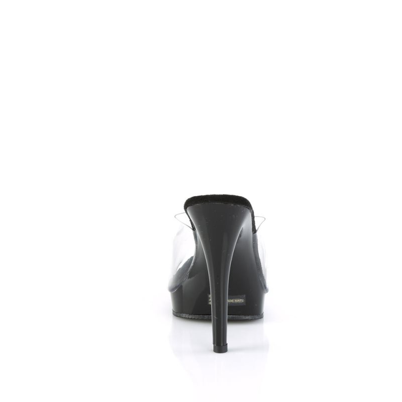 Pleaser Glory-501 Women's Platform Slides Black / Clear | NZ UZHGKX