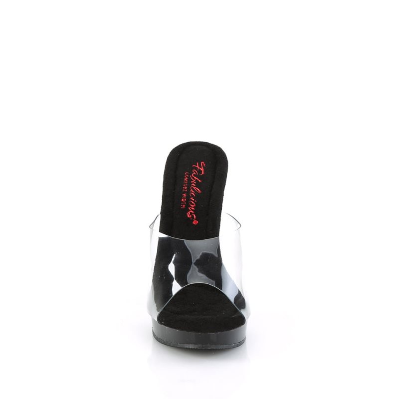 Pleaser Glory-501 Women's Platform Slides Black / Clear | NZ UZHGKX