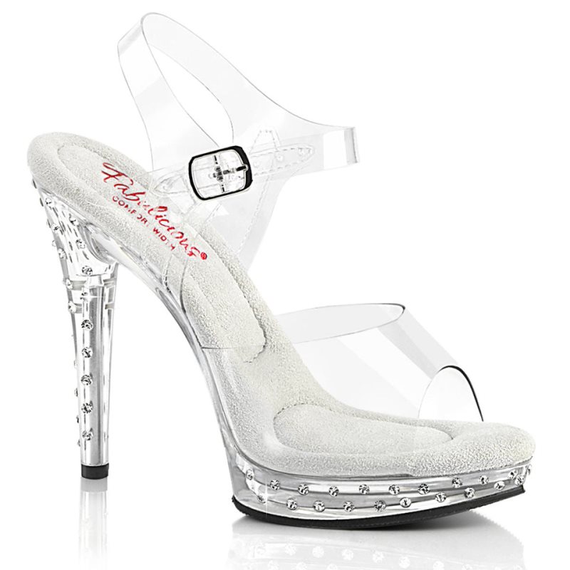 Pleaser Glory-508SDT Women\'s Heels Sandals Clear | NZ PLNUMH