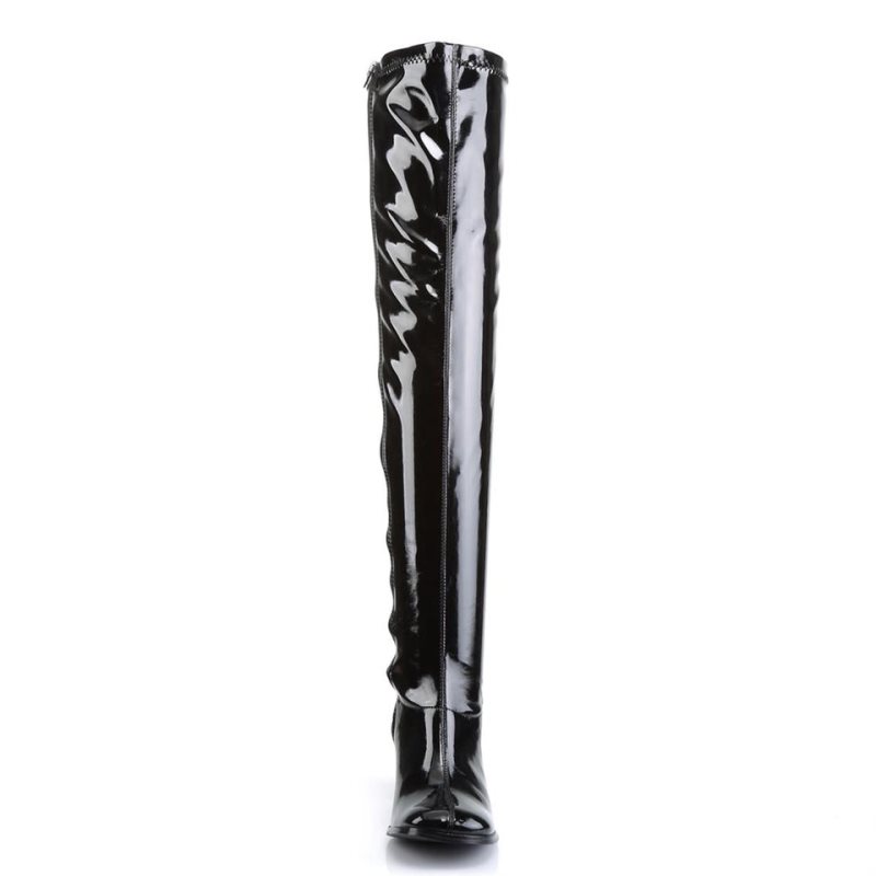 Pleaser Gogo-3000 Women's Thigh High Boots Black | NZ WMSDVI