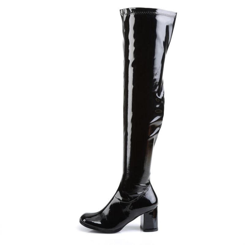 Pleaser Gogo-3000 Women's Thigh High Boots Black | NZ WMSDVI