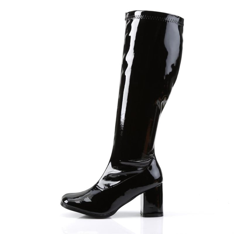 Pleaser Gogo-300WC Women's Knee-high Boots Black | NZ IKNMJY