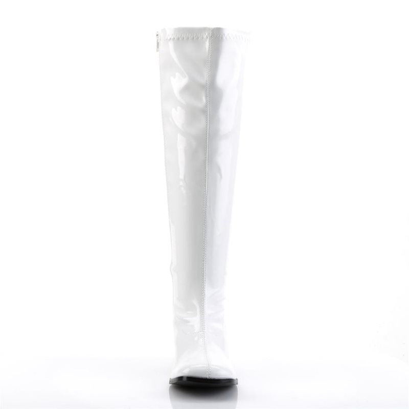 Pleaser Gogo-300WC Women's Knee-high Boots White | NZ QVYMWR