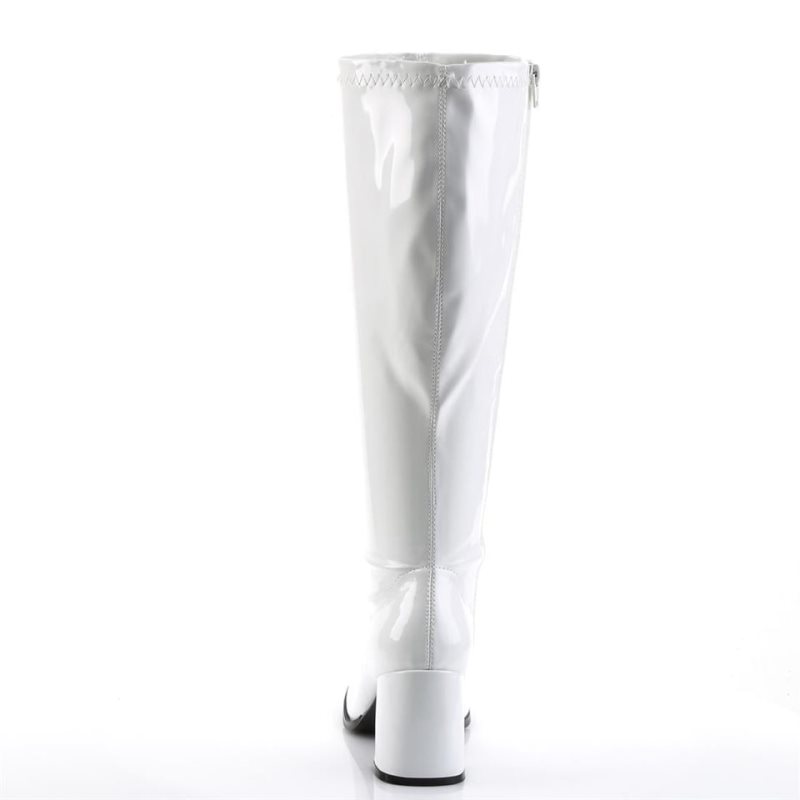 Pleaser Gogo-300WC Women's Knee-high Boots White | NZ QVYMWR