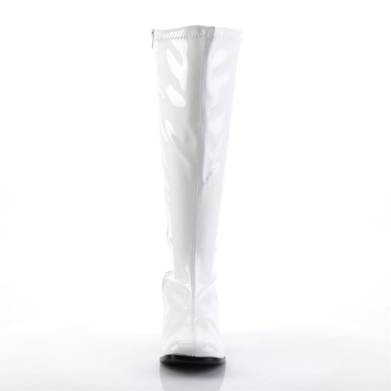 Pleaser Gogo-300X Women's Knee-high Boots White | NZ MNKGRI
