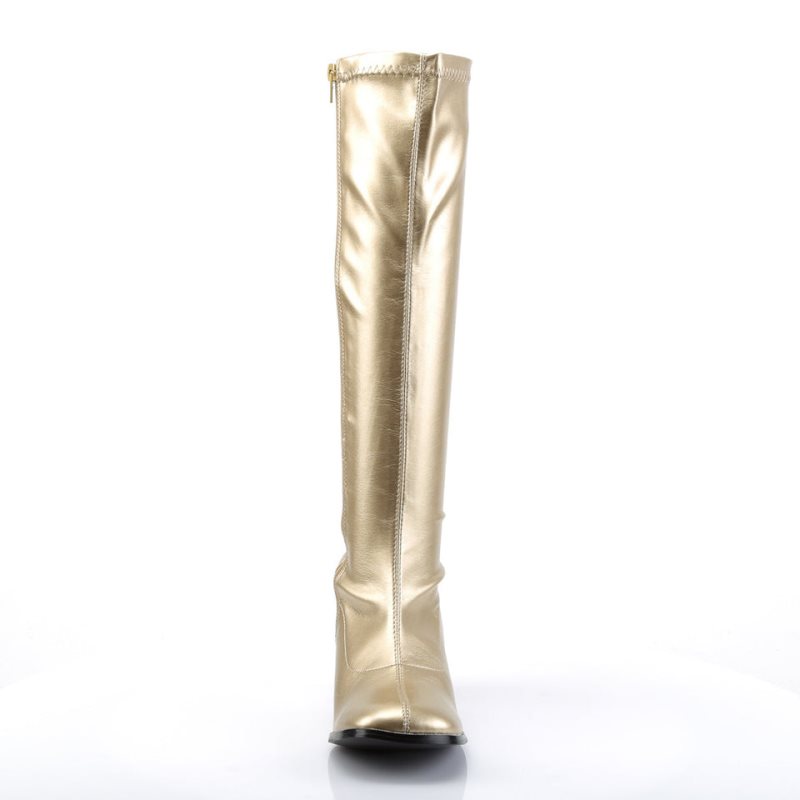 Pleaser Gogo-300 Women's Knee-high Boots Gold | NZ XZDOLS