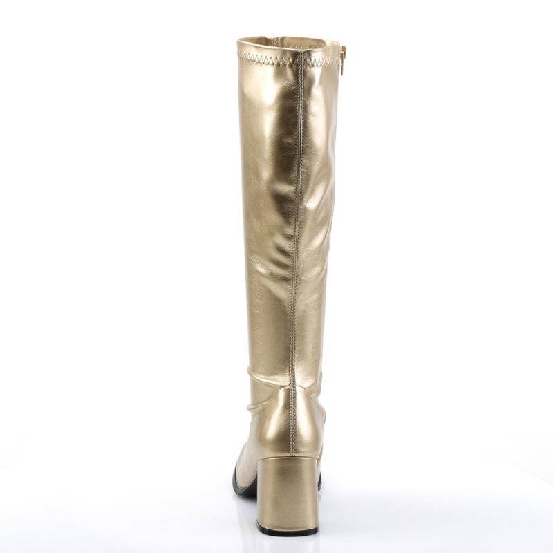 Pleaser Gogo-300 Women's Knee-high Boots Gold | NZ XZDOLS