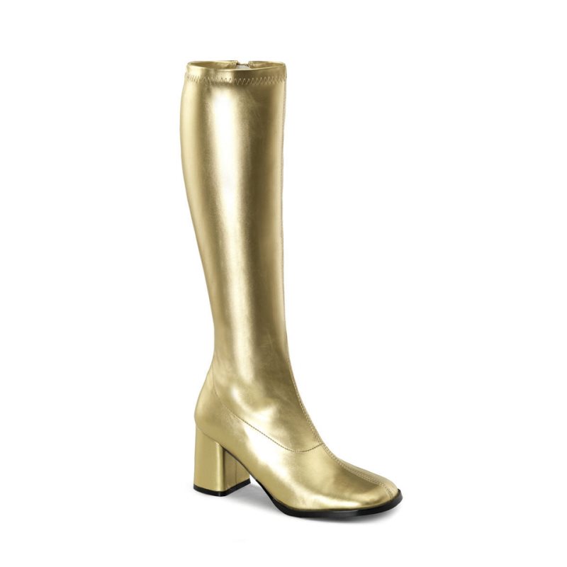 Pleaser Gogo-300 Women\'s Knee-high Boots Gold | NZ XZDOLS
